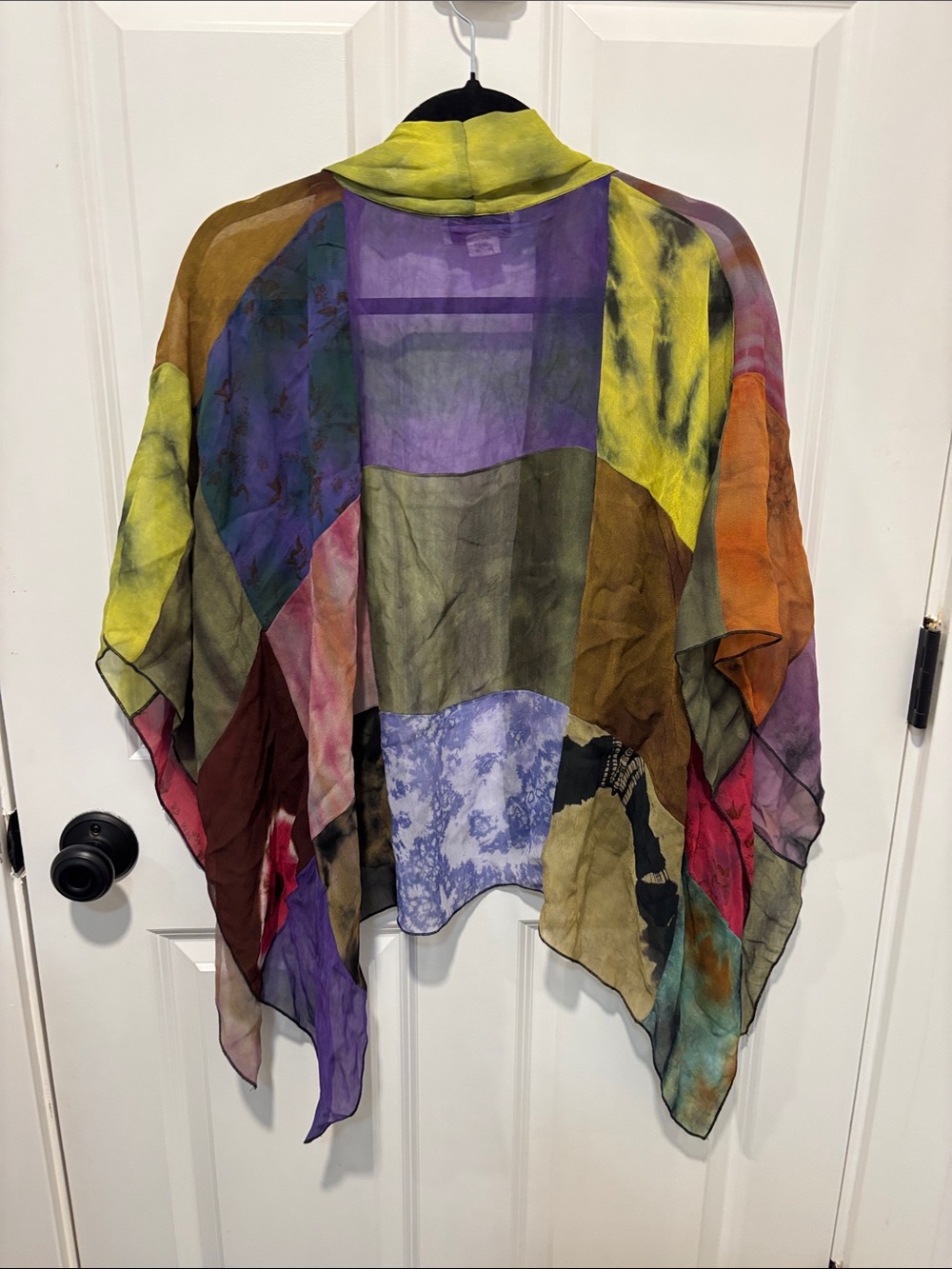 Sterling Styles Sheer Patchwork Kimono Cardigan Boho Festival Cover Up - Picture 3 of 8